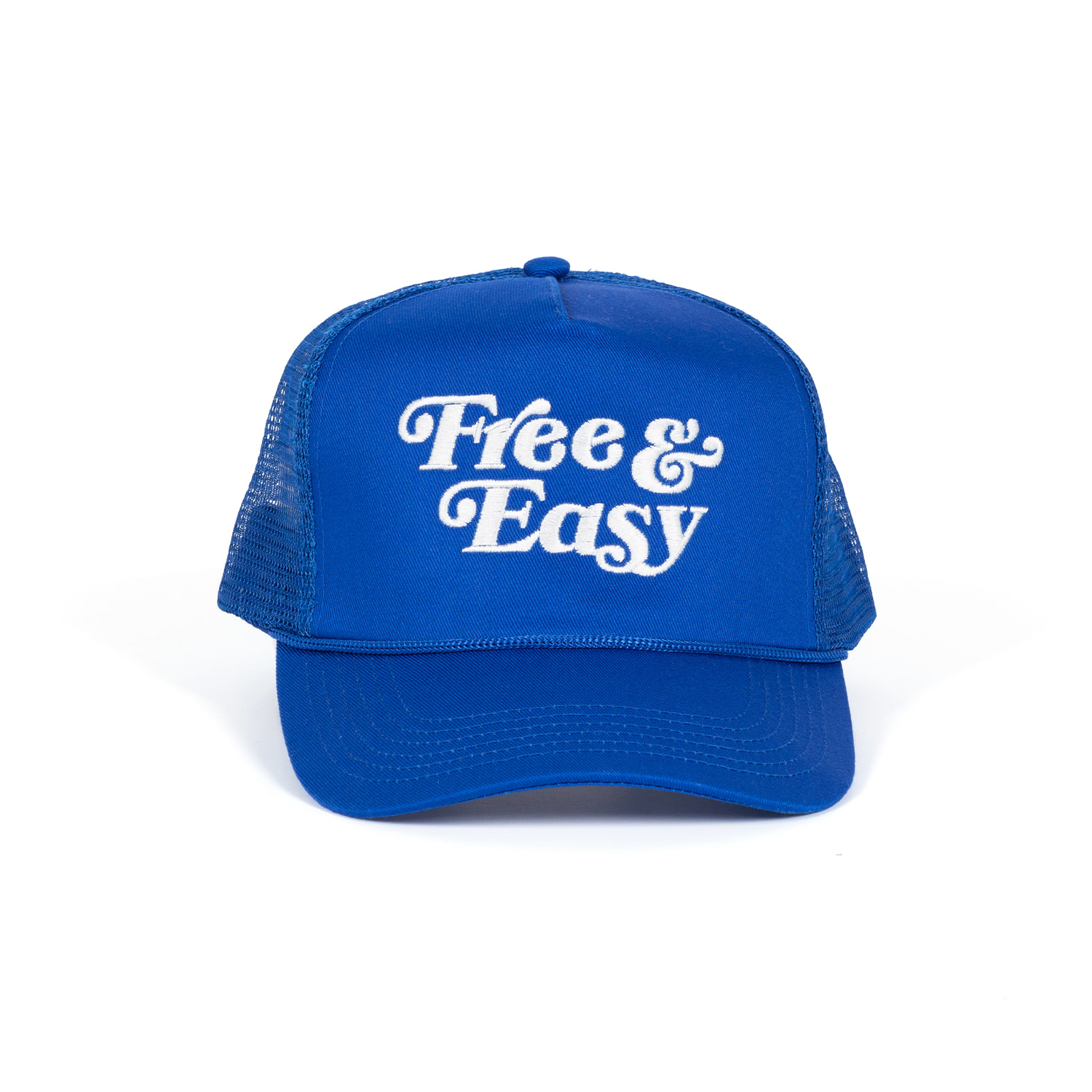 Free &amp; Easy Twill Trucker Hat &quot;BLUE&quot;