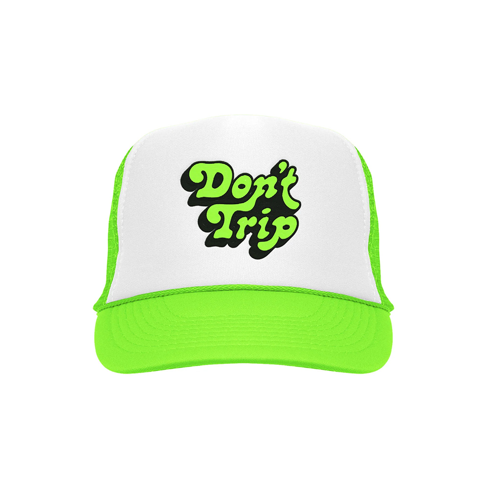 DON&#039;T TRIP EMBROIDERED TRUCKER HAT / NEON_GREEN