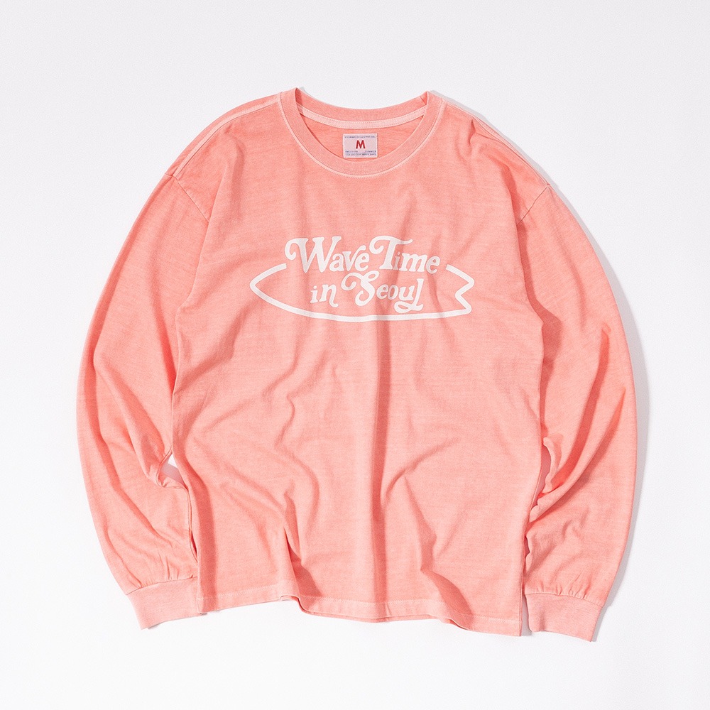 WAVE TIME IN S(E)OUL L/S T-SHIRT (PASTEL PINK)