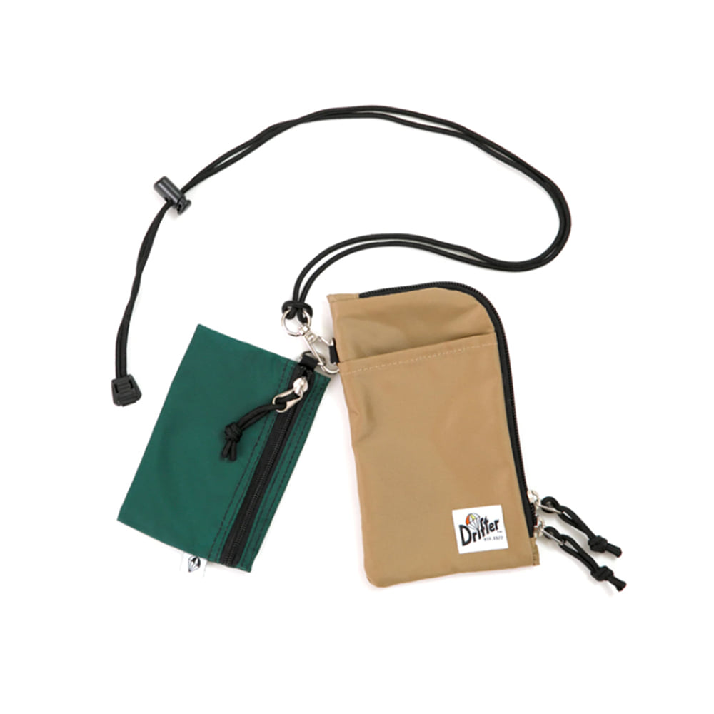 Minimal W Pouch &quot;FOREST GREEN X TAN&quot; 