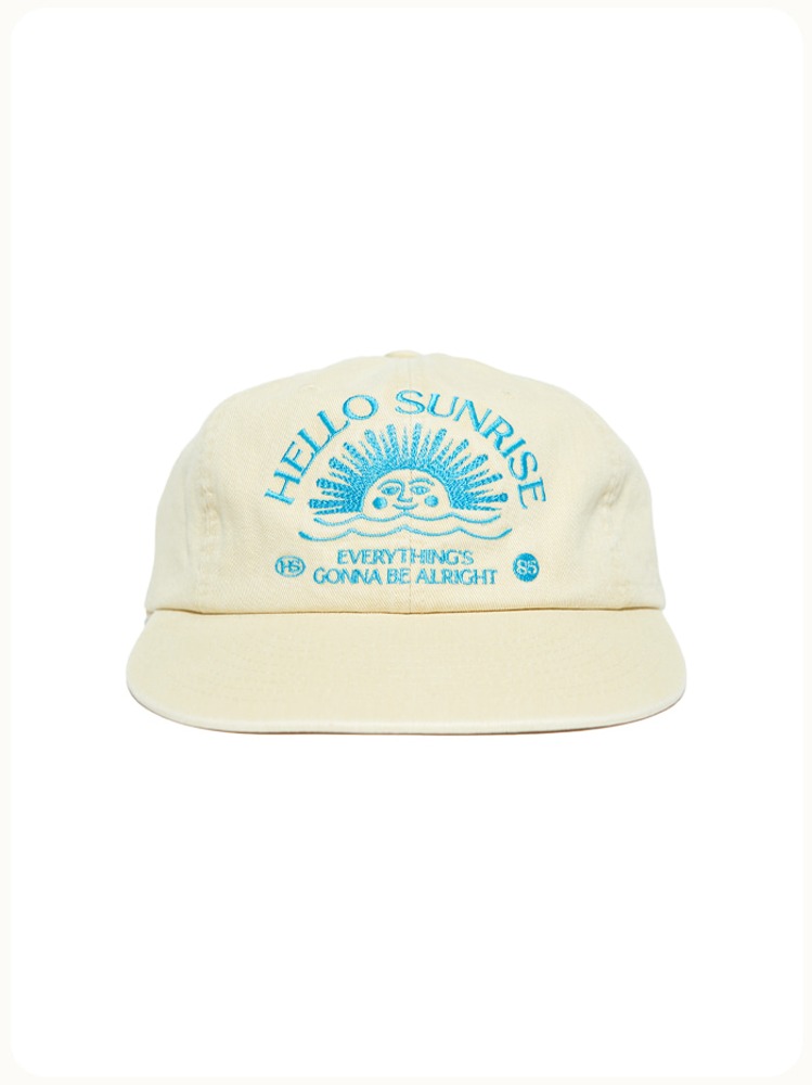 Washed HS Arch Logo 6Panel Cap &quot;Butter Yellow (Sky Blue)&quot;